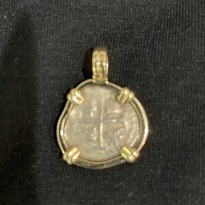 Spanish Cob Pendant set in 14K gold